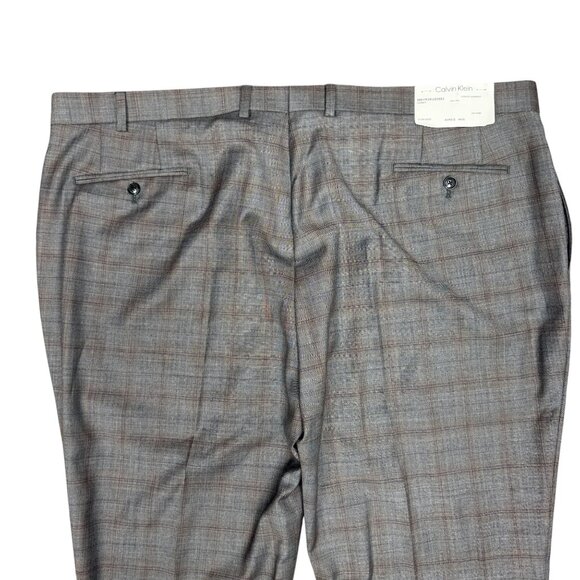 NWT Men's CALVIN KLEIN Mabry Suit Pants Unhemmed Plaid Dress Pants | Size 50R - Picture 4 of 9